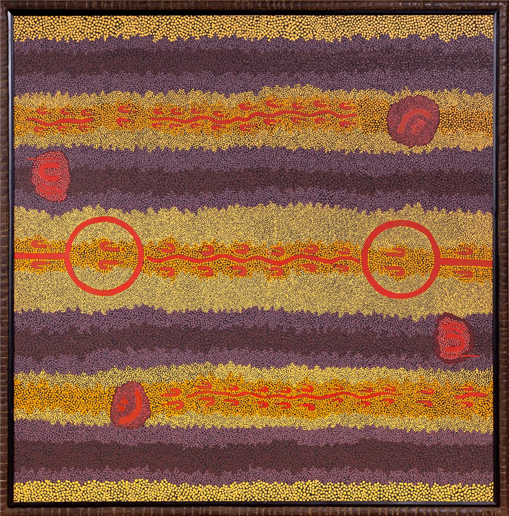 "Kangaroo Dreaming" - LARGE Colorful Aboriginal Painting - Image 2 of 4