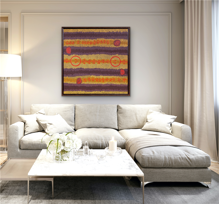 "Kangaroo Dreaming" - LARGE Colorful Aboriginal Painting - Image 3 of 4