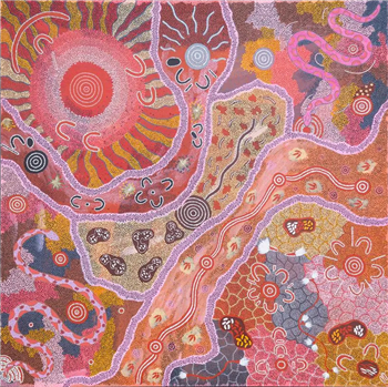 Six Dreamings (Fire-Snake-Women Ceremony-Women-Flying Ant-Emu) - Image 1 of 4