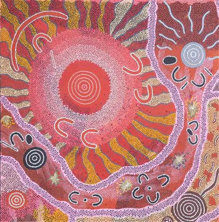 Six Dreamings (Fire-Snake-Women Ceremony-Women-Flying Ant-Emu) - Image 2 of 4