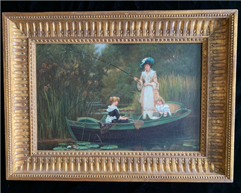 Mother & Children Fishing - Image 1 of 3