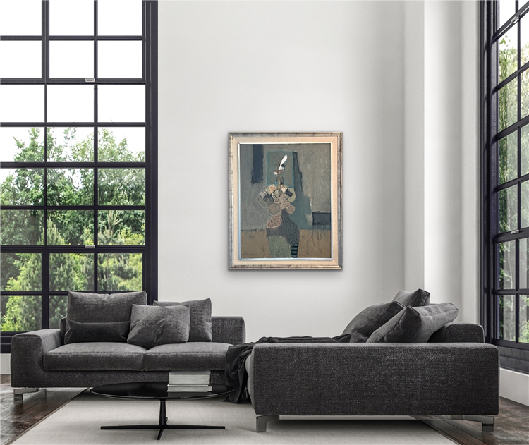 Seated Woman 1989 Cubist Abstract Female Figure COLORFUL - Image 3 of 3
