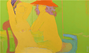 Seated Yellow Pair - Image 1 of 4