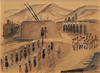 Untitled (Pueblo Dance Scene) - Image 1 of 2