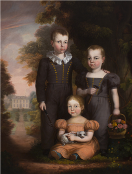 Caroline Elizabeth Thomas with her Brothers - Image 1 of 2