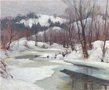 Winter Forest with Stream