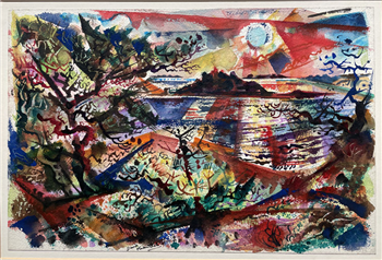 Cape Cod, Scrub Pine, and Sunset - Image 1 of 2