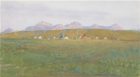 J. Scheuerle "Blackfeet Indian Camp Montana, 1910"