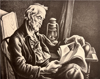 Old Man Reading - Image 1 of 2