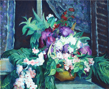 Irises and Spring Blossoms