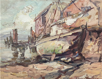 Working on Boat, Seattle Waterfront - Image 1 of 2