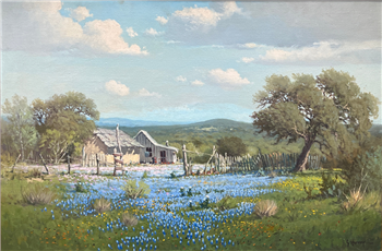 "OLD HOMESTEAD" TEXAS HILL COUNTRY BLUEBONNET - Image 1 of 4