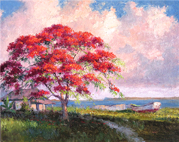 Royal Poinciana on the Indian River, Florida - Image 1 of 2