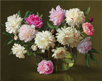 Peonies in Demijohn - Image 1 of 2