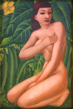 Nude Woman in Tropical Landscape - Image 1 of 2