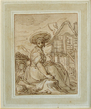 Seated Dutch Peasant Girl - Image 1 of 3