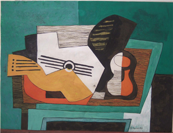 Cubist Still Life with Guitar, - Image 1 of 4