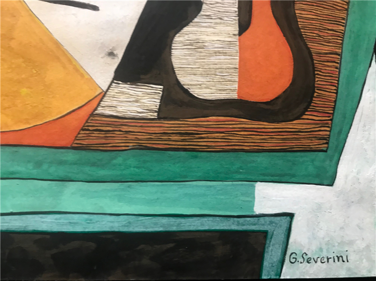 Cubist Still Life with Guitar, - Image 2 of 4