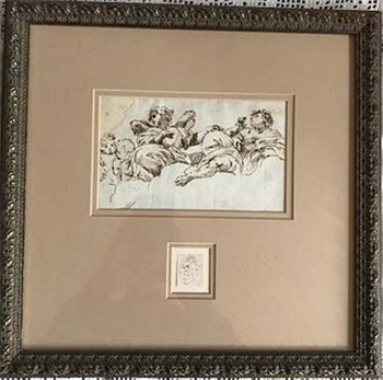 Cupids on Clouds/Portrait of Man - Image 1 of 4
