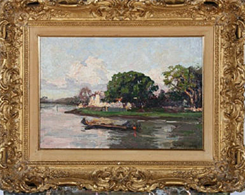 Impressionist River Scene - Image 1 of 4