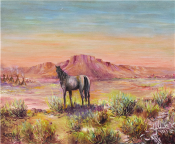 Native Village Under The Butte by Tom Balazs - Image 1 of 3