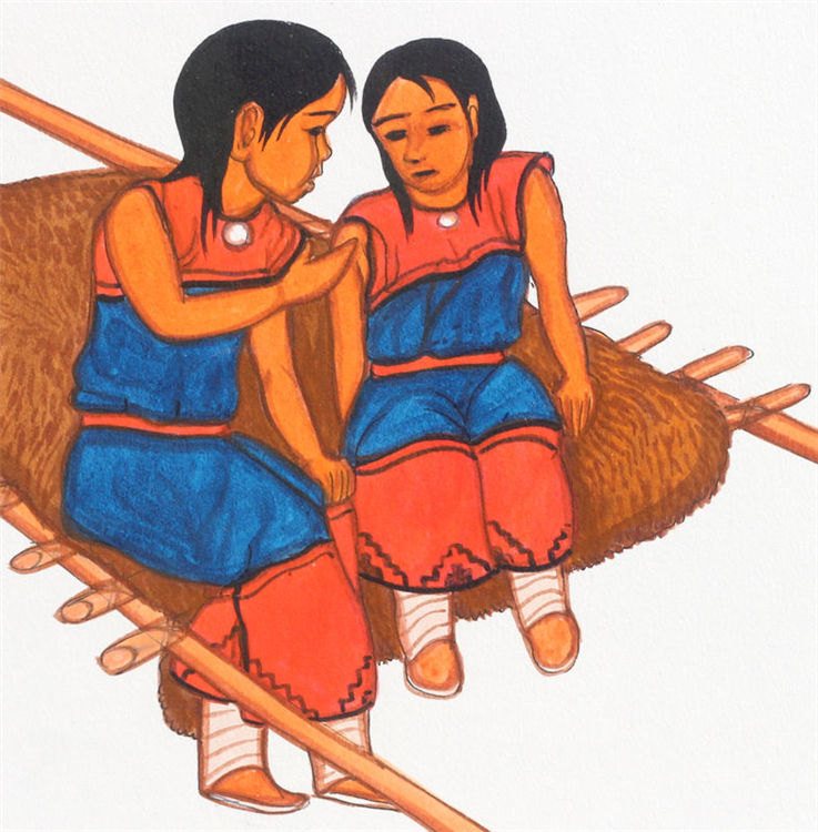 Woman Pulling Children on Travois - Image 2 of 4
