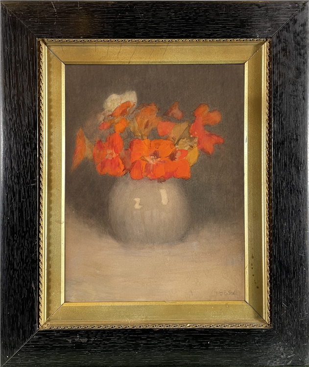 Tabletop Still Life of Red Geraniums - Image 2 of 2