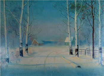 "Winter Birches" by Svend Svendsen - Image 1 of 2