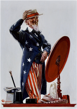 Uncle Sam Trying on Hats - Image 1 of 2