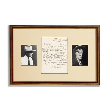 Letter from C M Russell to Will James - Image 1 of 2