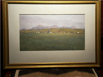 BLACKFEET INDIAN CAMP MONTANA 1910 - Image 1 of 2