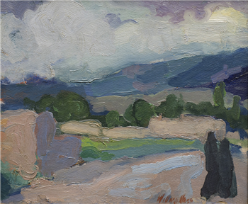 New Mexico Landscape with Figures - Image 1 of 2