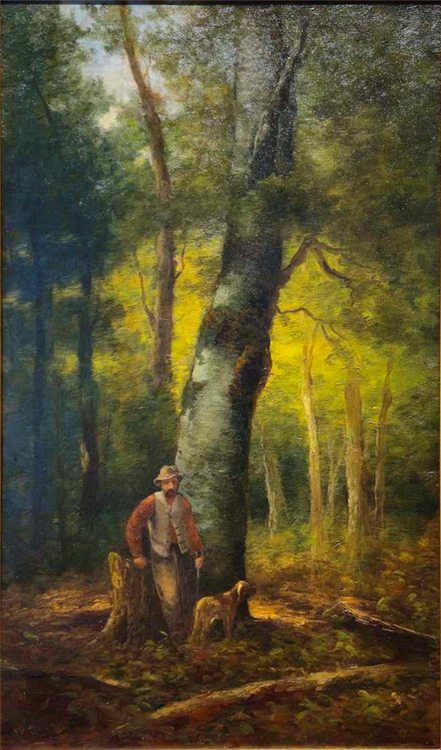 “Hunter and His Hound in The Adirondacks Forest” - Image 2 of 4