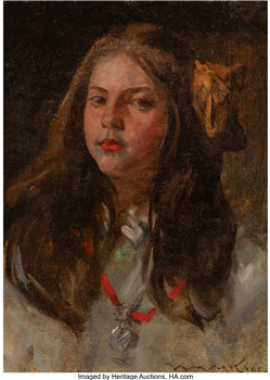 Portrait of a Young Girl with Yellow Hair Ribbon - Image 1 of 3