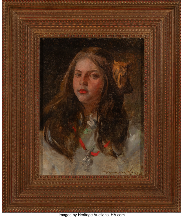 Portrait of a Young Girl with Yellow Hair Ribbon - Image 2 of 3