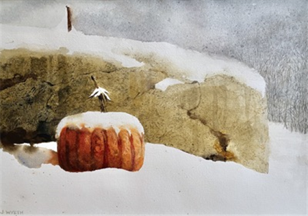 Jamie Wyeth (b. 1946)
Snow Pumpkin, 1976
Watercolor
13 ? x 19 ¼ inches