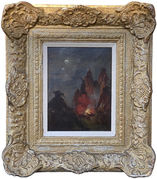 Portrait of Captain Stewart With Indians by Campfire - Image 1 of 2