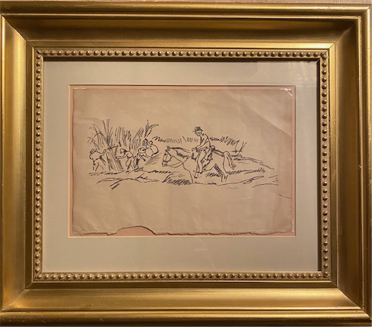 Man on a Horse in Field with Harvesting Workers - Image 3 of 3