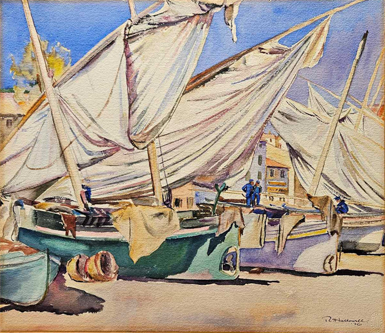 Drying Sails, Collioure, 1926 - Image 2 of 4
