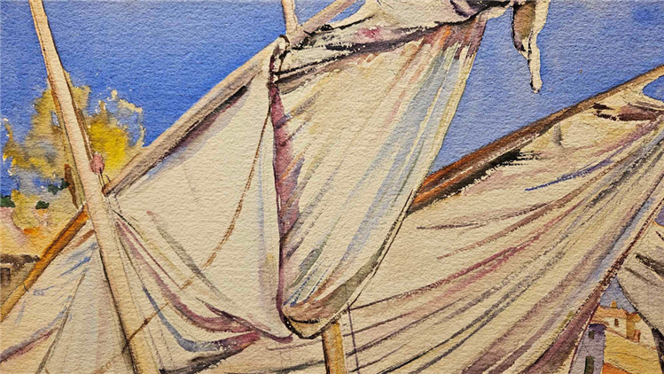 Drying Sails, Collioure, 1926 - Image 3 of 4