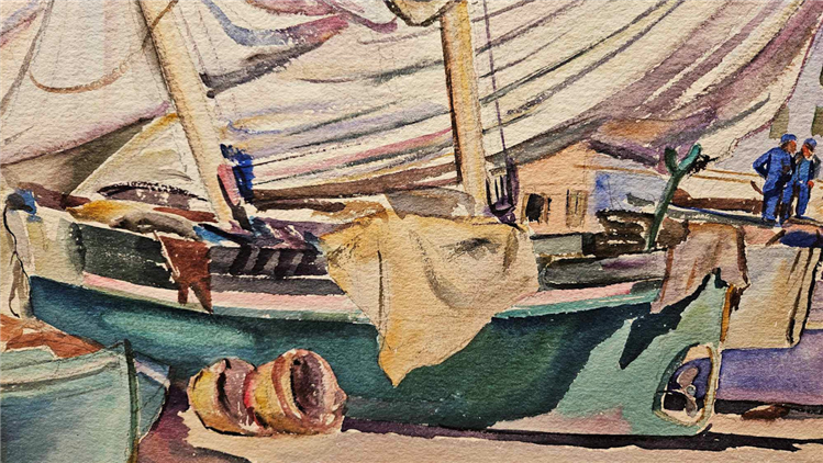 Drying Sails, Collioure, 1926 - Image 4 of 4