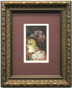 Painting of young woman with sketch on verso - Image 1 of 2