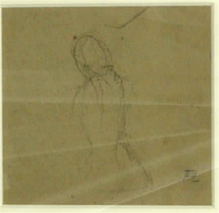 Painting of young woman with sketch on verso - Image 2 of 2