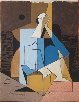 Abstract Cubist Figure