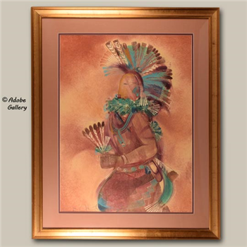 Tony Abeyta's 1998 Navajo Yei Monotype: A Powerful Vision - Image 1 of 4