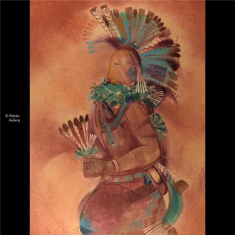 Tony Abeyta's 1998 Navajo Yei Monotype: A Powerful Vision - Image 2 of 4