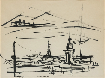 Untitled (Harbor Scene)