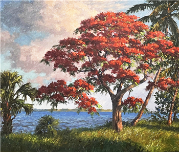 Royal Poinciana on the Indian River, Florida - Image 1 of 2
