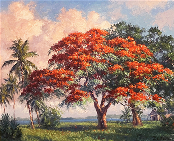 Royal Poinciana on the Indian River, Florida - Image 1 of 2