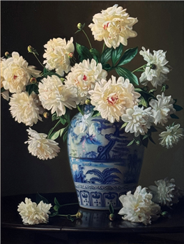 Shades of Cream, Blue, and Carmine - Image 1 of 3